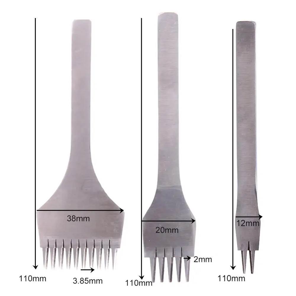 

Leather Hole Punch Tool Set DIY Die-steel Round Hole Craft Leather Chisel Pricking Toolkit for Leather Skin Breakout Belt Tool