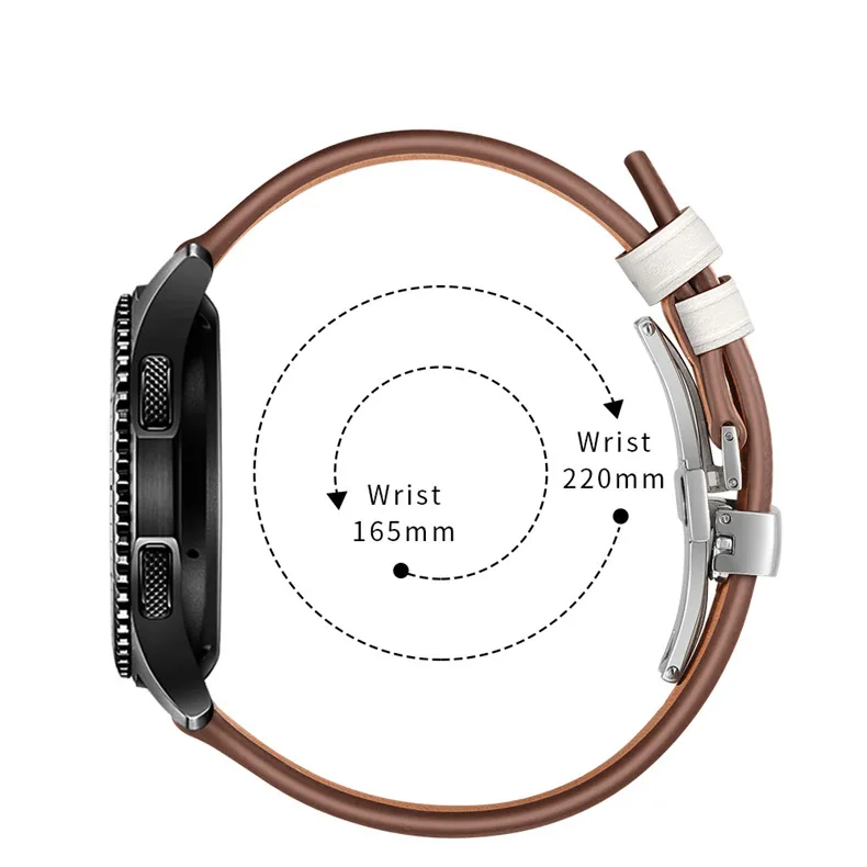 Итальянский кожаный ремешок для samsung galaxy watch 46 мм ремешок gear s3 ремешок 22 мм браслет huawei часы gt ремешок Бабочка Пряжка 46