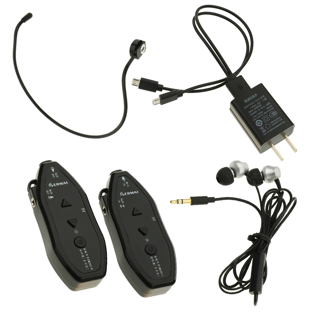 

Portable Wireless Microphone Headset Mic with Transmitter Receiver Kit
