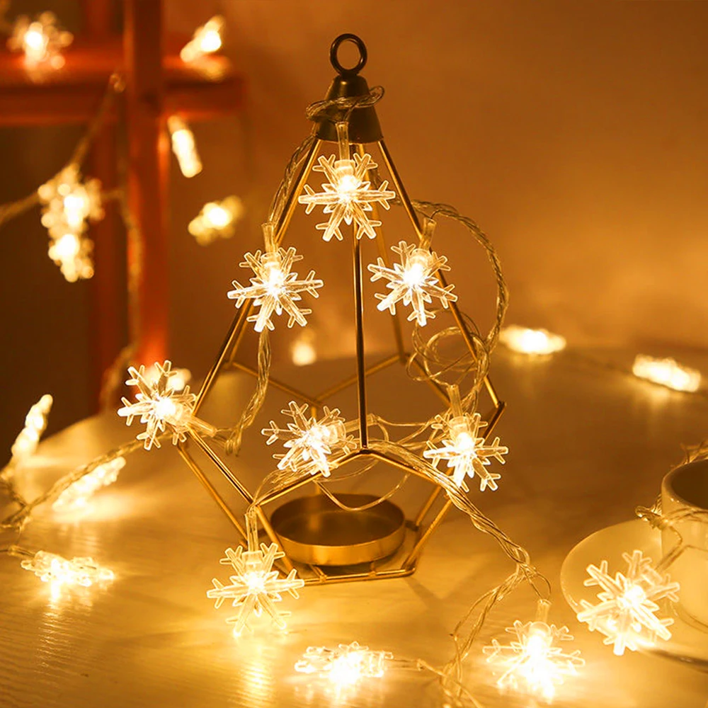 Рождественская светодиодная гирлянда в виде снежинок сказосветильник s 10/20/40