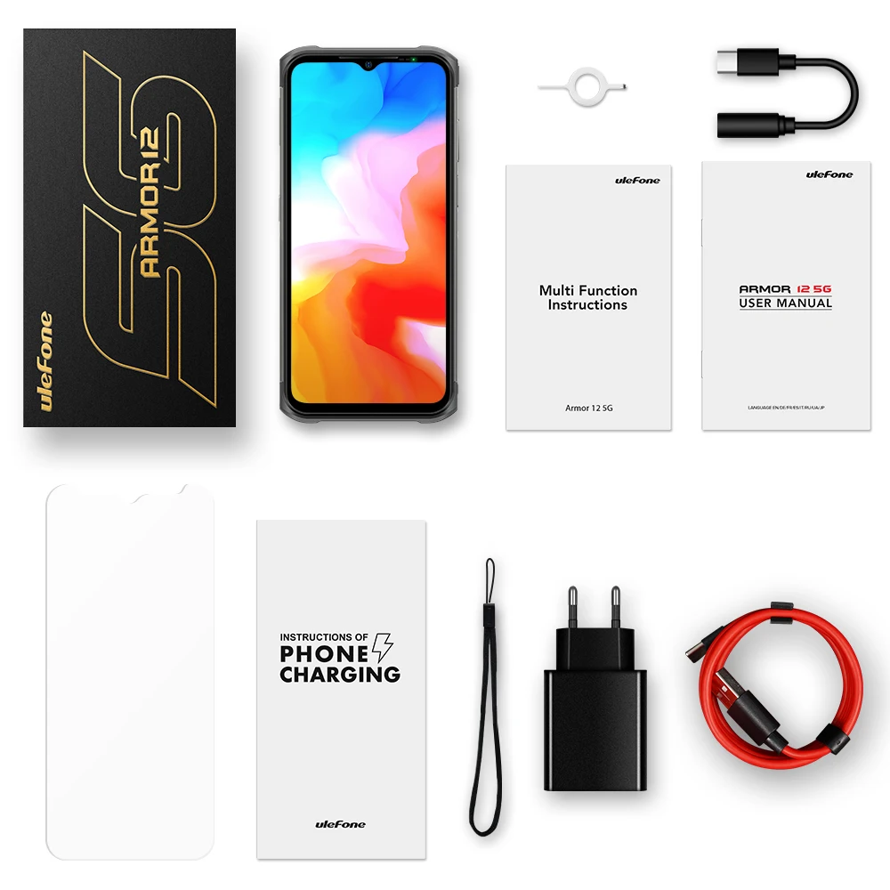Global Version Android NFC Ulefone Armor 12 5G Rugged Phone 11 8GB+128GB  6.52“ Waterproof Smartphone 5180 mAh Wireless Charging