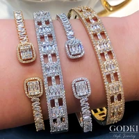 godki trendy luxury stackable bangle cuff for women wedding full cubic zircon crystal cz dubai bracelet party jewelry 2020
