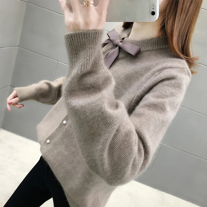 

Autumn and winter new red sweater women's cardigan coat loose 2020 popular foreign style women's T-Shirt Top wear