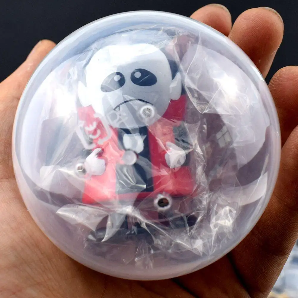 

LeadingStar 75mm Transparent Twisted Egg Ball Puzzle Toy Halloween Clockwork Walking Ghost Gift for Children