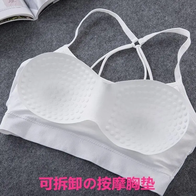 Спортивное нижнее белье Женский студенческий бюстгальтер с лямкой через шею