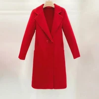 mid length double sided woolen coat 2021 new slim fit covering belly middle aged elderly mothers casual temperament woolen coat