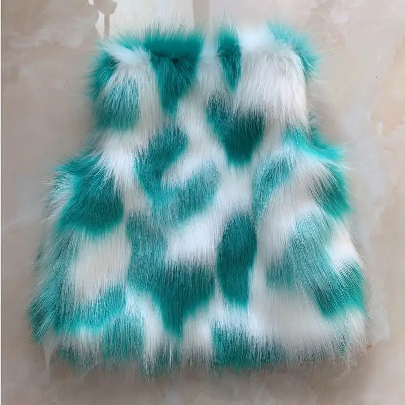 Baby Girls Faux Fur Vest Autumn Winter Children Waistcoat Colorful Kids Warm Sleeveless Jacket For Girl Outerwear TZ276 |