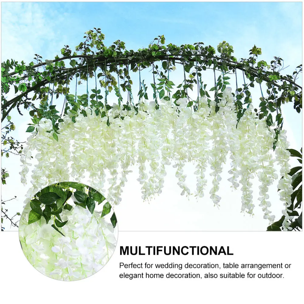 

24Pcs Artificial Wisteria Hanging Plant Simulation Wisteria Vine Wedding Decor