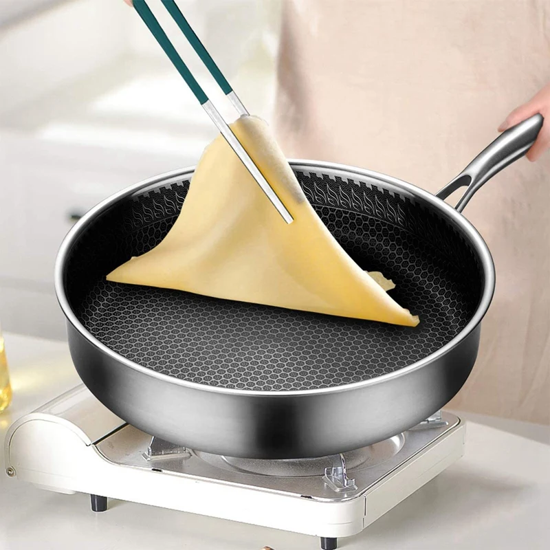 

Non-Stick Fry Pan,Stainless Steel Skillet,Compatible for Multipurpose Cooking Pan Use for Home Kitchen 28CM