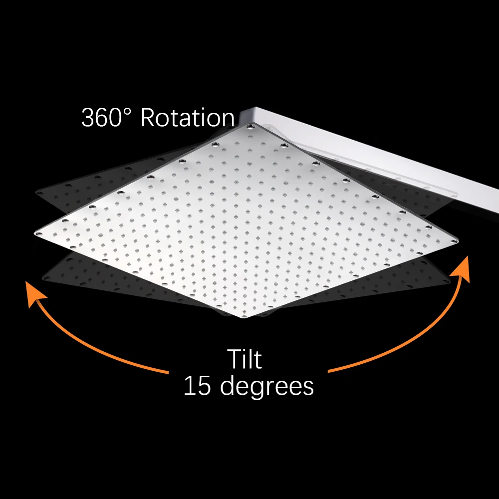 Смеситель для душа из нержавеющей стали квадратная насадка 16 дюймов 40 х40 см не