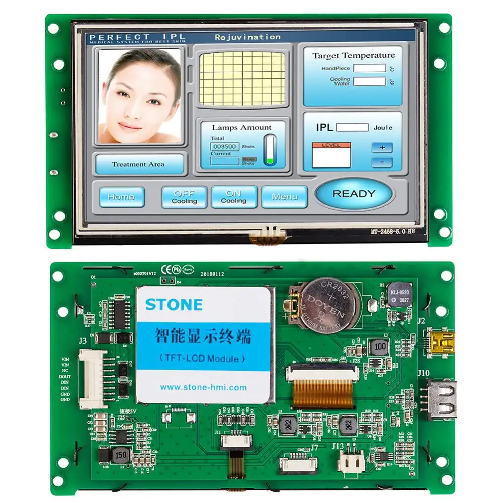 5-дюймовый сенсорный ЖК-экран HMI TFT с интерфейсом RS232/ RS485 /TTL для промышленного