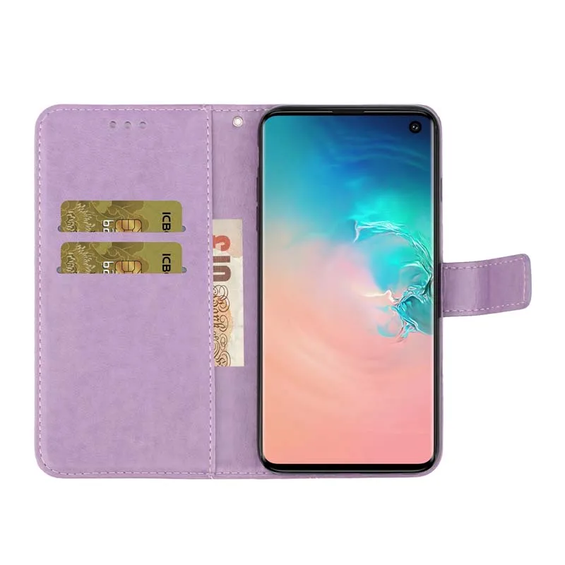 Однотонный кожаный чехол книжка для Samsung Galaxy S10 S9 S8 Plus S10E A10 A20 A30 A40 A50 A70 S телефона