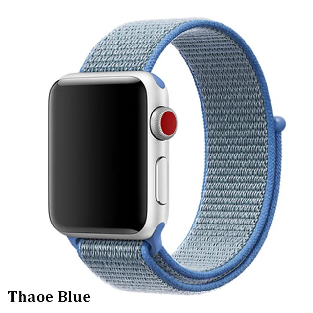 Последняя нейлоновый ремешок für apple watch группа 4 44 мм/40 мм, correa apple watch 3 42 мм/38 мм iwatch серии 4/3/2 bunte stecker чехол для телефона на руку - Цвет ремешка: thaoe blue