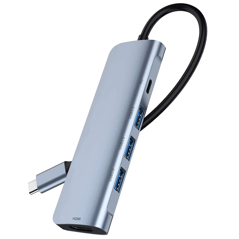 

USB C Hub 5 in 1 Type C 3.1 to 4K HDMI 3 USB 3.0 Ports PD Charging Port Multiport Adapter Thunderbolt 3 Dock Station
