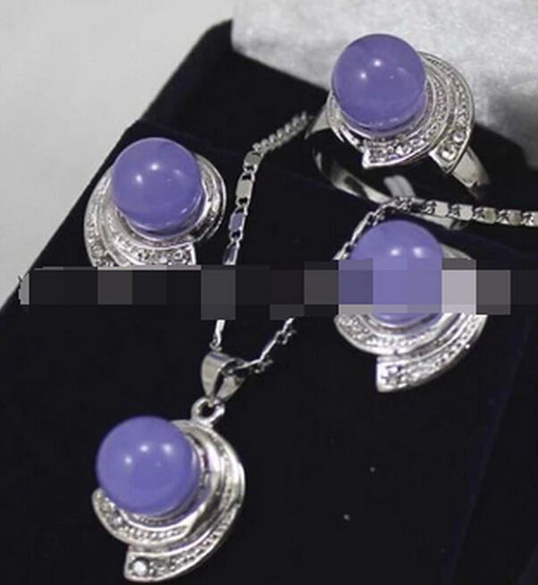 + 906 Лавандовые александритовые серьги и кольцо ожерелье кулон набор | Украшения