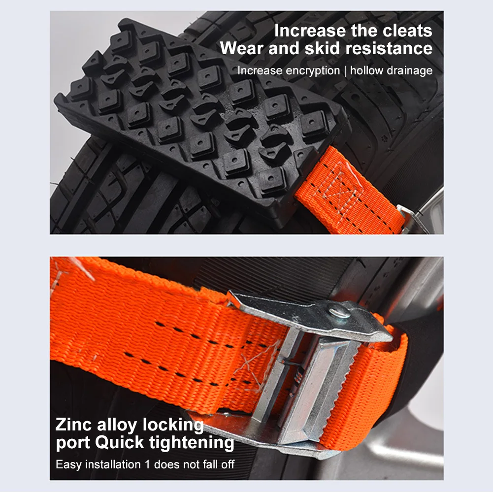 

Durable Car Tire Chain Anti-Slip Traction Board Snow Mud Sand Tire Chain Straps Car Tire Traction Blocks for Car Truck Offroad