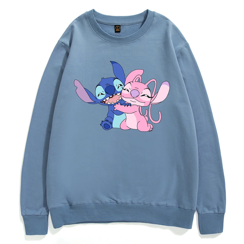 

Cartoon Cute Stitch Print Men Sweatshirts Hipster Disney Anime Pullover Casual Harajuku Mens Hoodie Crewneck Cotton Soft Clothes