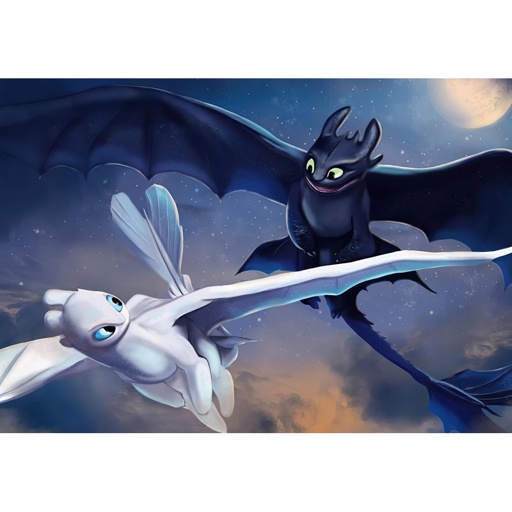 Картина с квадратными стразами Как приручить дракона 5D Вышивка крестиком