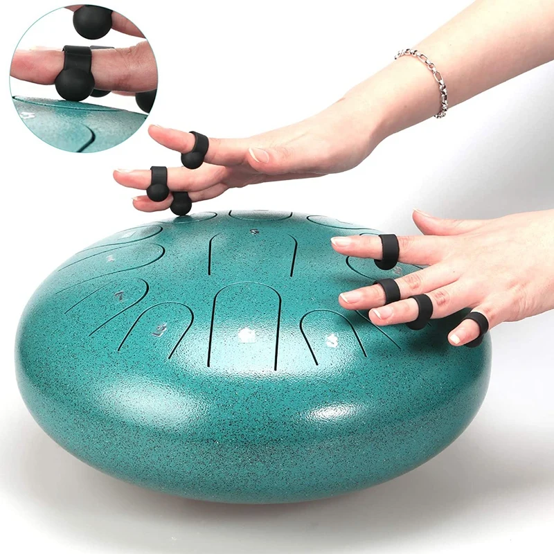 Набор стальных перчаток для барабана Силиконовая накладка пальцев держатели и