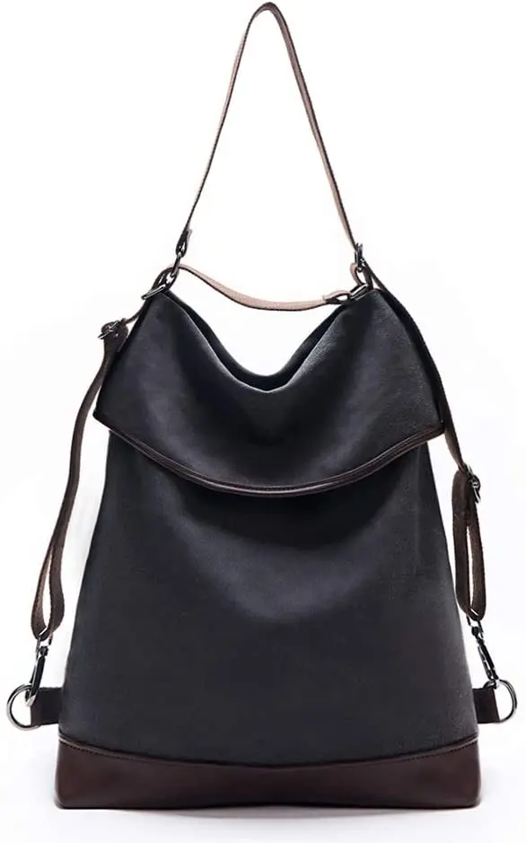 

Холщовая Сумка на плечо для женщин, вместительный рюкзак, винтажная Повседневная многофункциональная дамская сумочка 2 в 1 через плечо