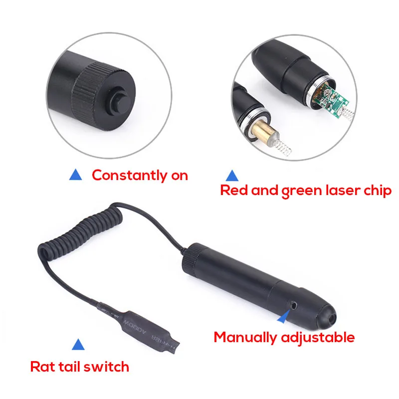 Professional Bird Hunting Tactical Red Green Dot Laser Sight Scope Bullet Type Point Sight Fit 11mm 20mm Rail with Barrel Mount