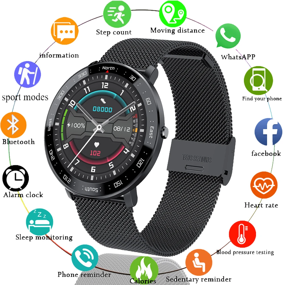 

LIGE Smart Watch Men smartwatch Women Waterproof Sports Watch Full Circle Full Touch Screen Heart Rate Blood Pressure Monitor