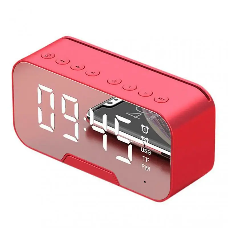 

LED Mirror Alarm Clock Digital Snooze Table Clock Large Time Display Wireless Speaker Subwoofer MusicPlayer Bluetooth-compatible