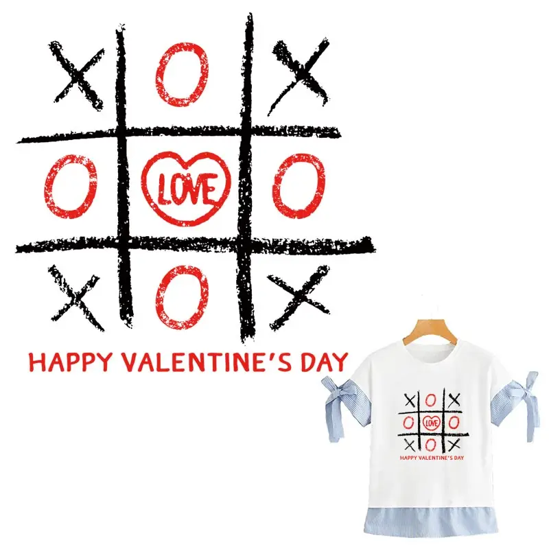 Простая футболка с надписью Love Iron On Patches A-Level моющаяся теплопередачей джинсы