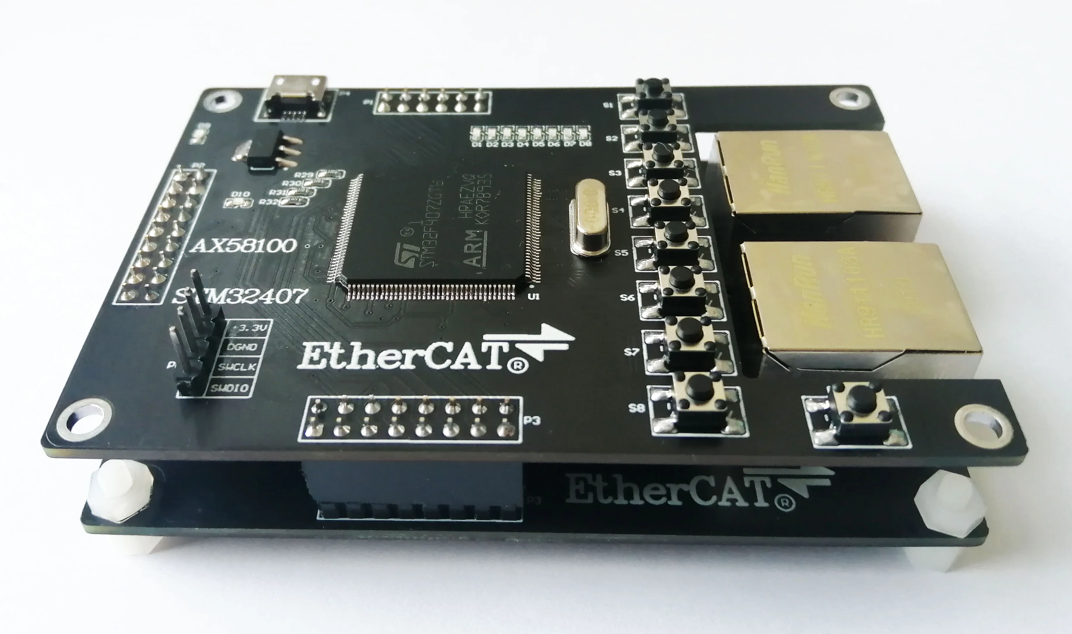 Estaci&oacute;n esclava AX58100 AX58100, placa de desarrollo AX58100, estaci&oacute;n esclava EtherCAT, 16IO CIA402-3
