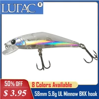 lutac 58mm 5 8g sinking good quality minnow wobblers long casting artificial bait fishing tackle