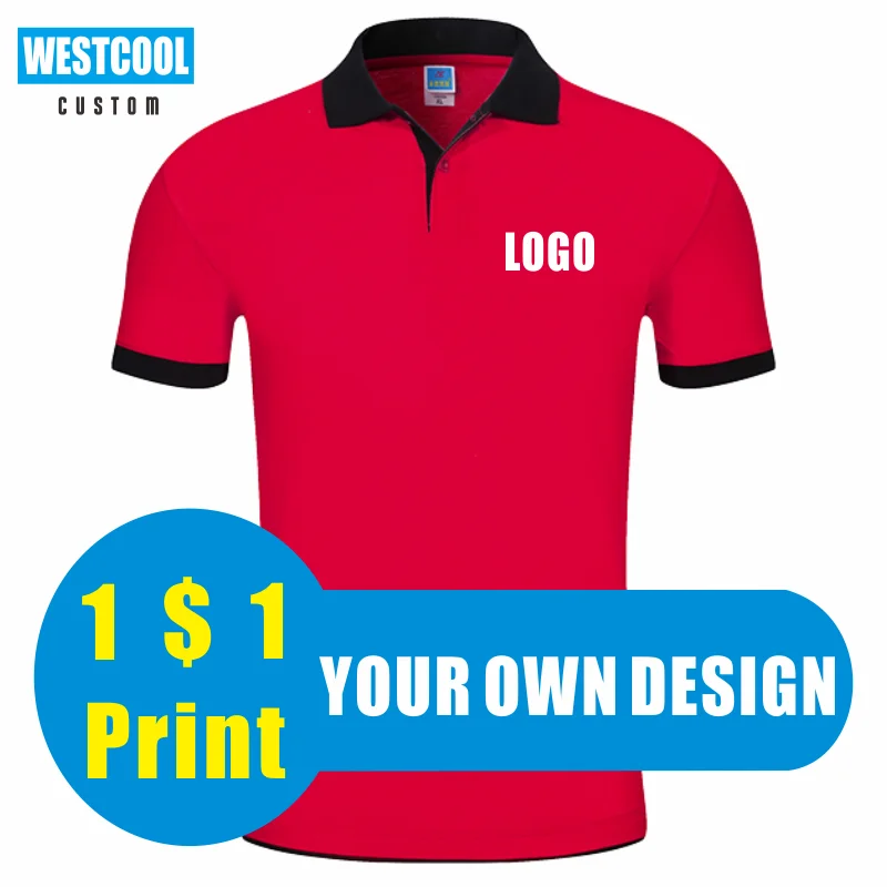 Новинка дешевая Высококачественная хлопковая рубашка-поло на заказ с коротким