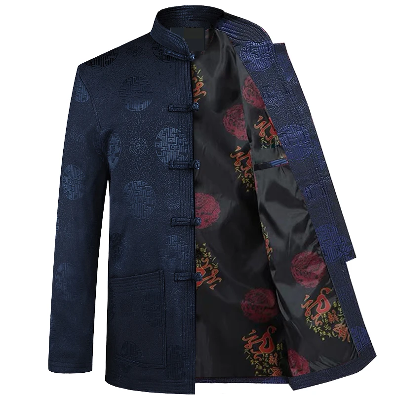 Весенне-осенняя куртка костюм Тан для мужчин среднего и пожилого возраста в