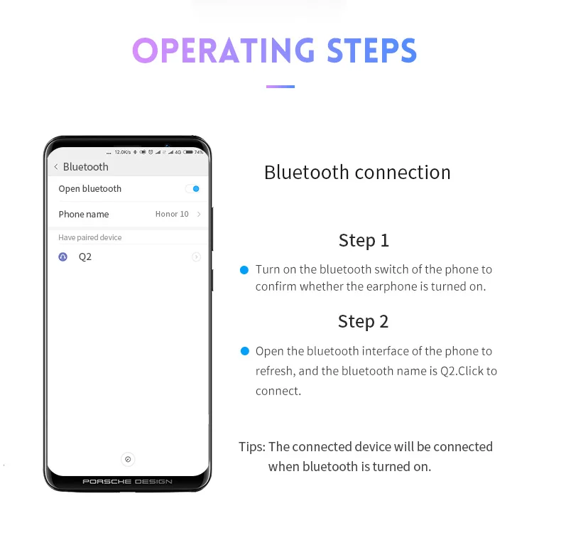 Q2 TWS Наушники Беспроводные Мини Bluetooth 5,0 Handsfree спортивные наушники игровая гарнитура HiFi с быстрой зарядкой чехол для смартфона