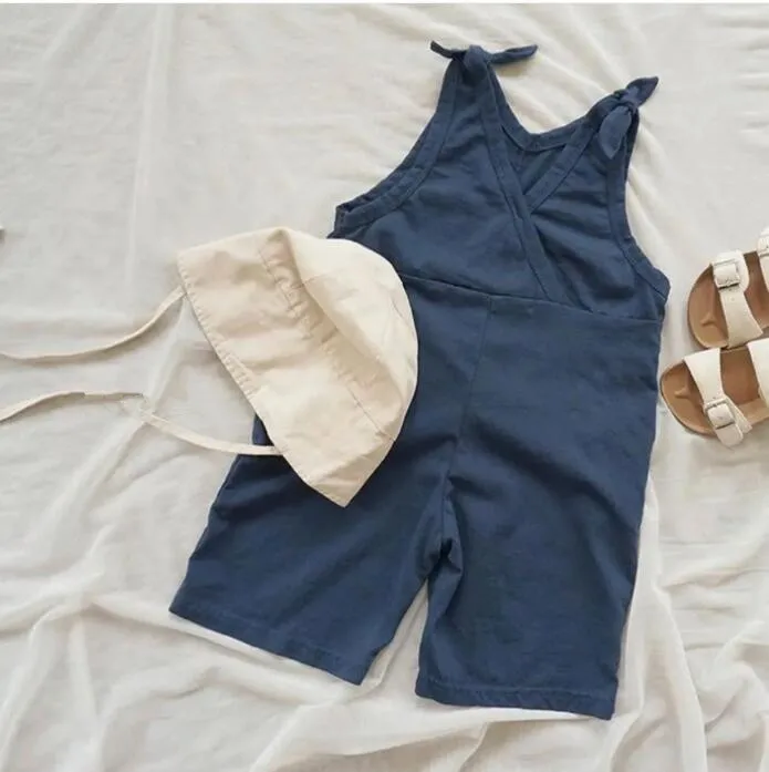 INS Новый Модный V дизайн цельный широкие брюки комбинезон дети девочки мальчик