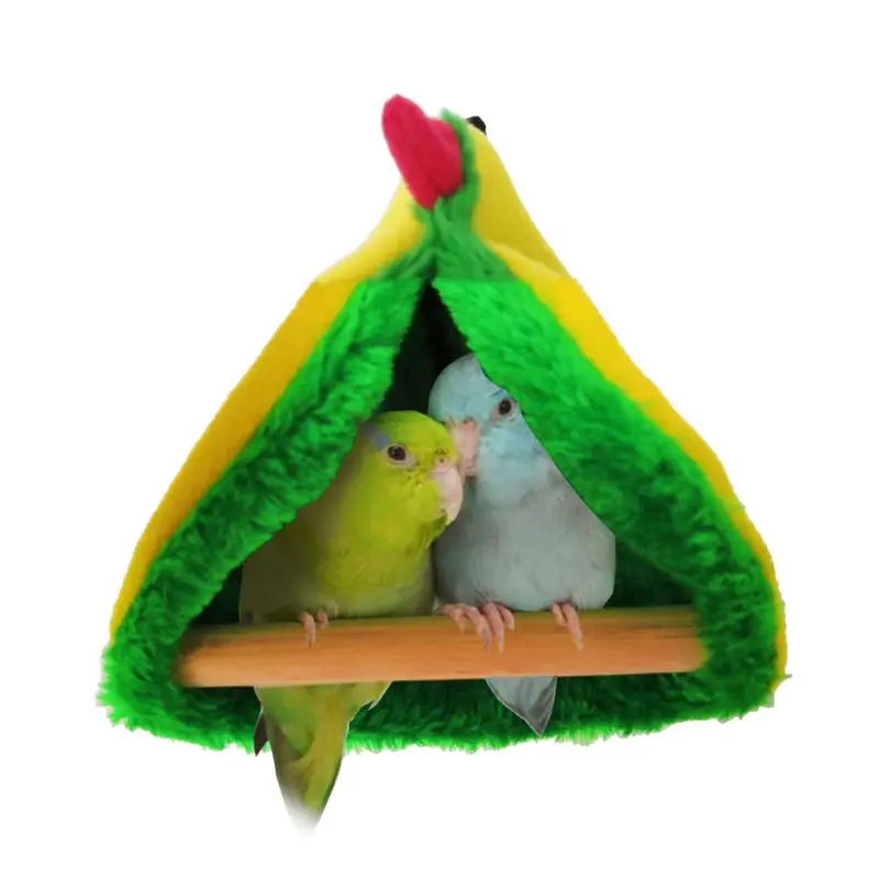 

Parrot Hammock Plush Bird Nest Pet Triangle Warm Hanging Bed Cage Cave Hut Tent