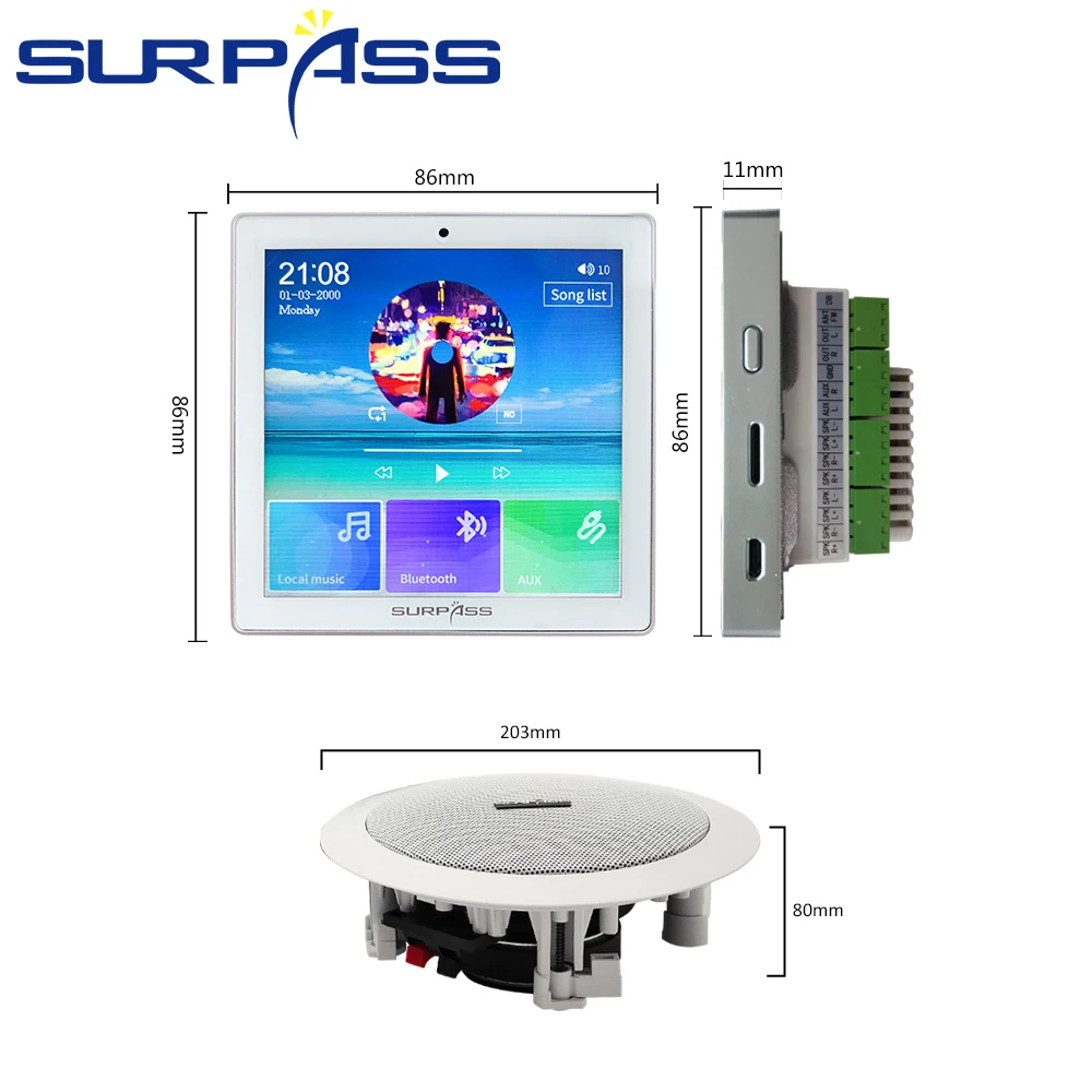 4 канала и креплением на стену Bluetooth Fm радио умный дом аудио акустическая система