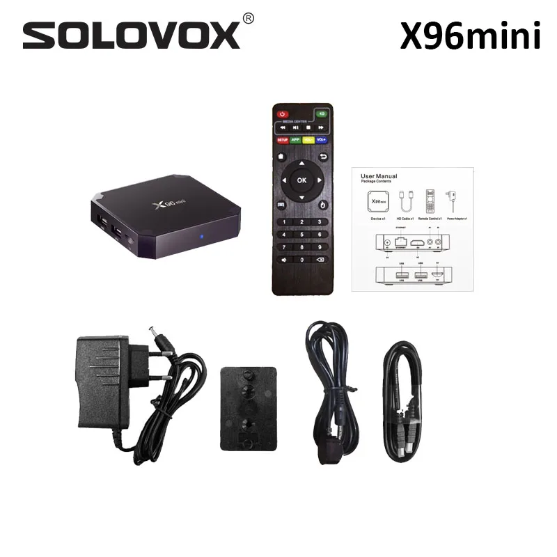Мини ТВ приставка SOLOVOX X96 Android 7 1 2 + 16 ГБ Amlogic S905W 4 ГГц Wi Fi|ТВ-приставки и медиаплееры|