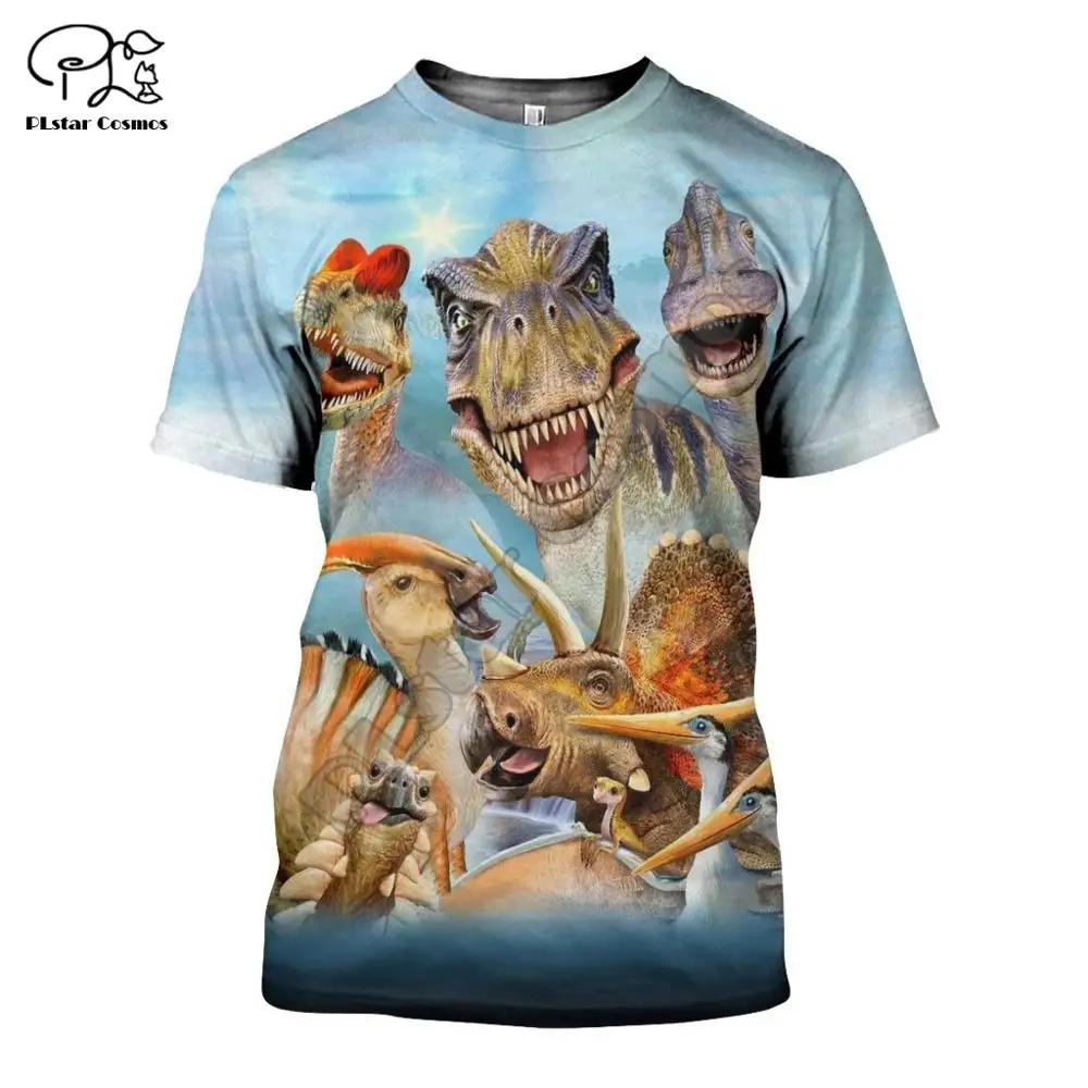 

Футболка PLstar Cosmos с 3D принтом для мужчин и женщин, модная рубашка в стиле Харадзюку, камуфляжная футболка с коротким рукавом с животным диноз...