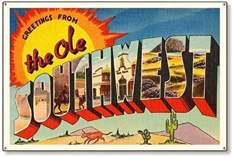 

Ретро-почтовая открытка с изображением тёмных веток Оле Юго-Западного цвета, Репродукция старой винтажной дорожной открытки, металлически...