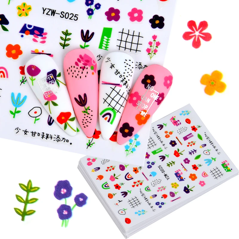 1 шт Nail Art Стикеры Радуга новое маленькое симпатичное наклейка с цветком для