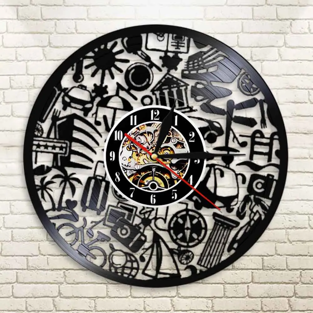 Тема для путешествий декоративные бесшумные кварцевые настенные часы сделаны из