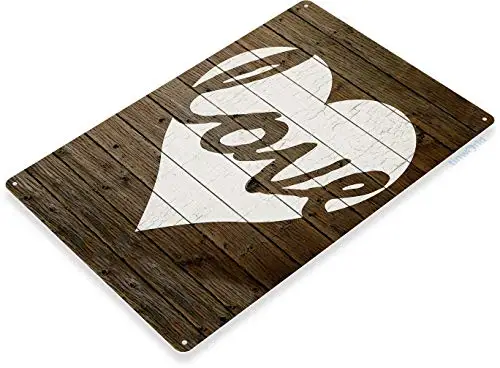 

TIN Sign Love White Heart Metal Décor Rustic Valentines Farm Café Store A995 Retro Wall Home Bar Pub Vintage Cafe