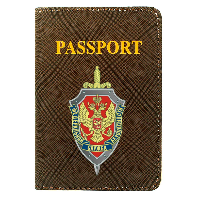 

FSB The Federal Security Service of the Russian Women Men Passport Cover Leather Travel ID Credit Card Holder Pocket Wallet Bag