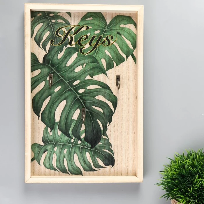 Крючки декоративные дерево &quotПальмовые листья&quot 29 5х19 8х2 7 см 4566084|Крючки и