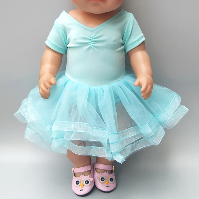 Синее Кукольное платье подходит для 43 см новорожденных Детская кукольная одежда