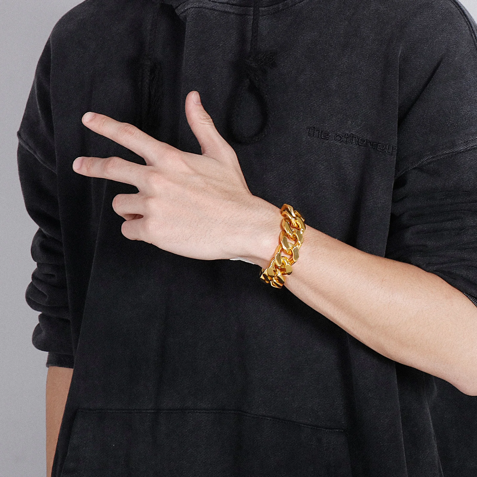 KALEN 20MM Gold Color Cuban Link Chain Big Chunky Heavy Bracelet For Men 316L Stainless Steel Punk Fashion Jewelry