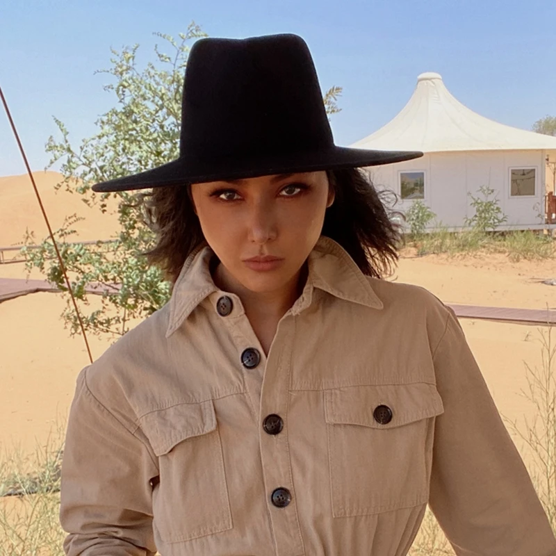 Фетровая шляпа с широкими полями для мужчин и женщин Классическая фетровая котом