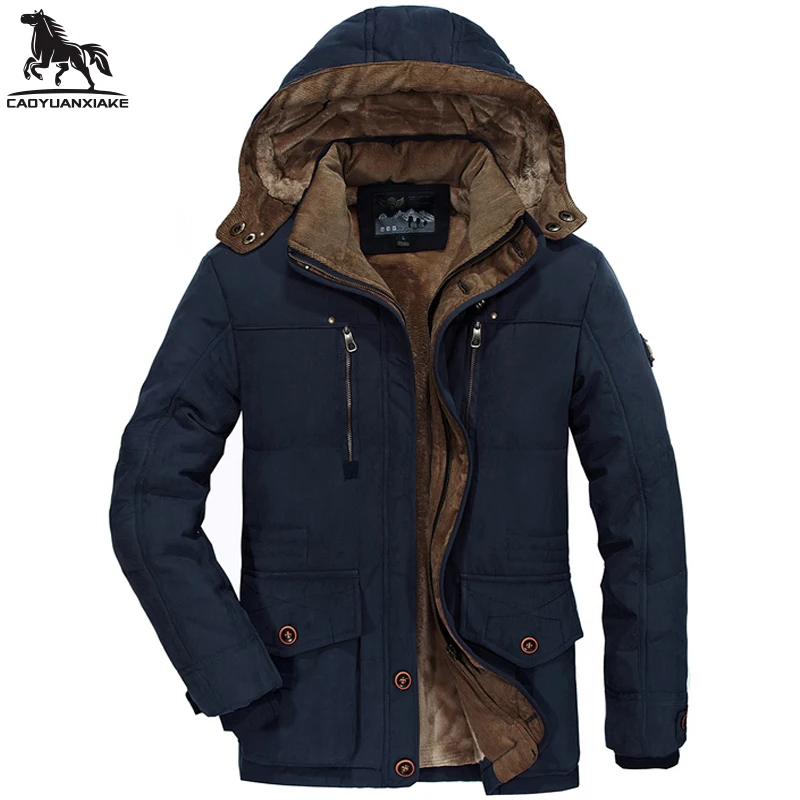 winter parka men Jacket L-5XL 6XL Tooling parka Mens coat Plus velvet thickening warm Cotton coats men's casual hooded jackets