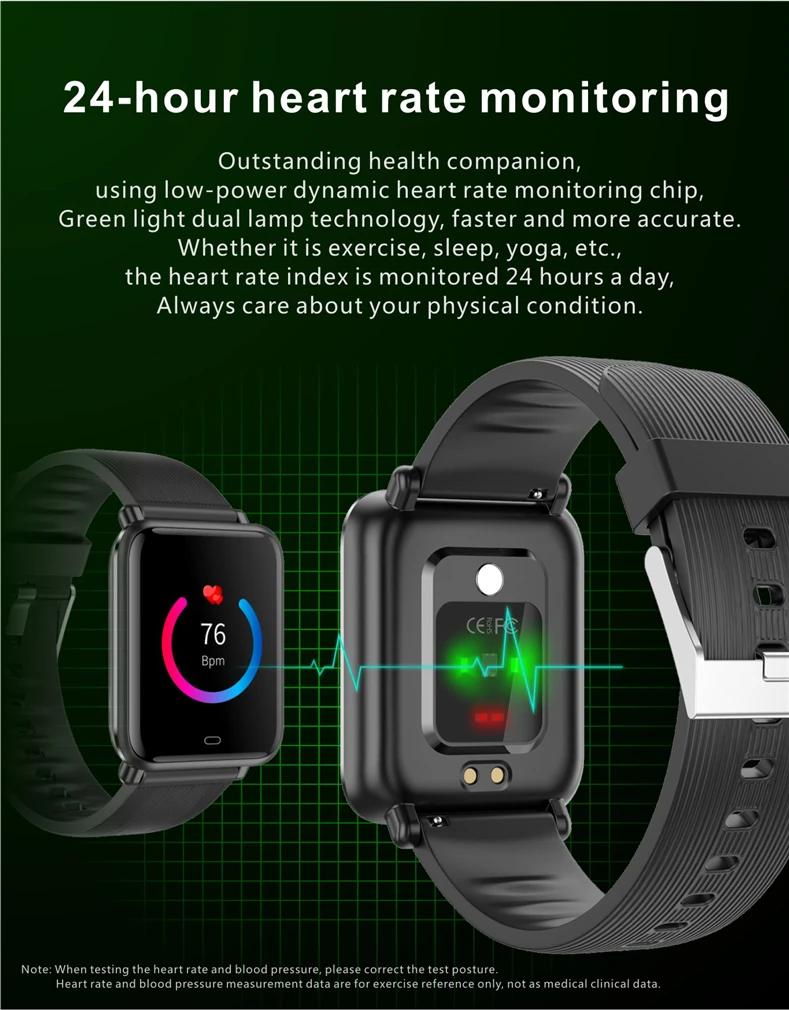 

Q9T Smart Watch Body Temperature Blood Oxygen Monitoring Sports Waterproof Information Bracelet For Android IOS