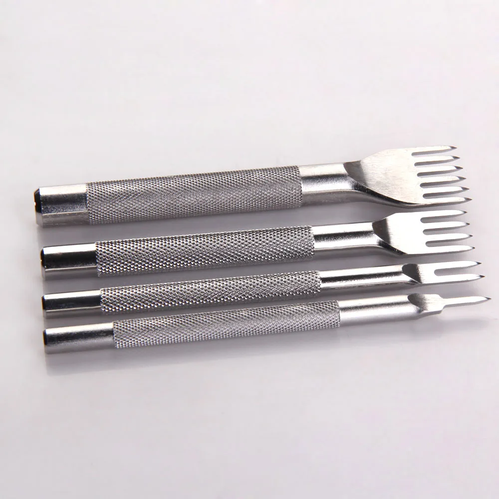 Перфораторы для кожаных изделий 4 шт. инструменты работы с кожей черная сталь 1 2 6